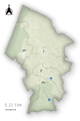 Mapa de distribuição de Spialia sertorius na região